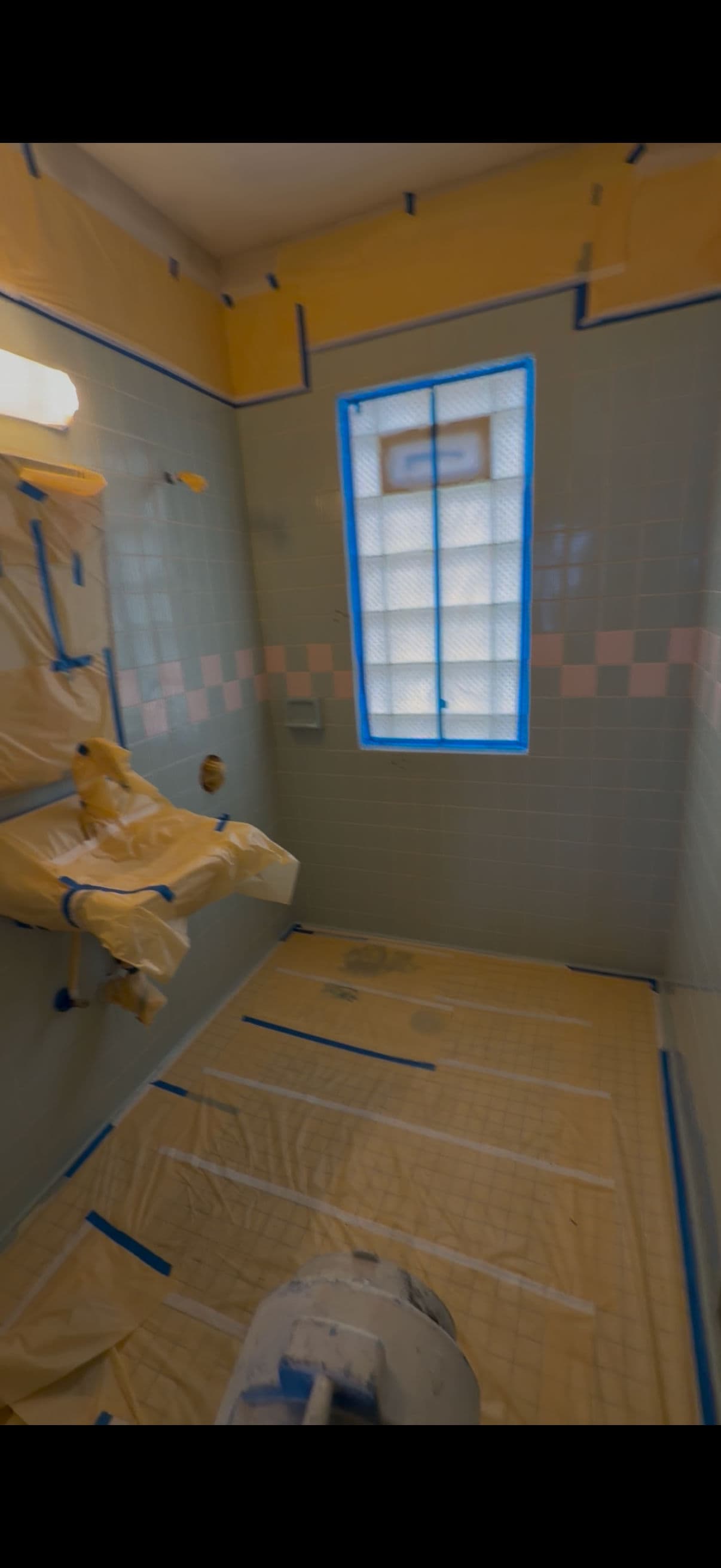 Dated Pink and Gray Tile Gets a Full Bathroom Refinish